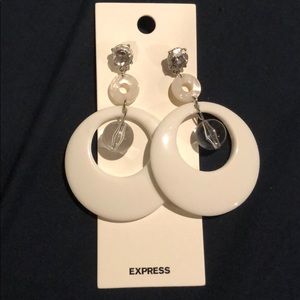 Express white hoop earrings
